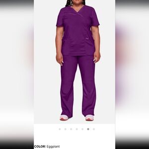 NWT Cherokee Workwear Eggplant Scrubs Set